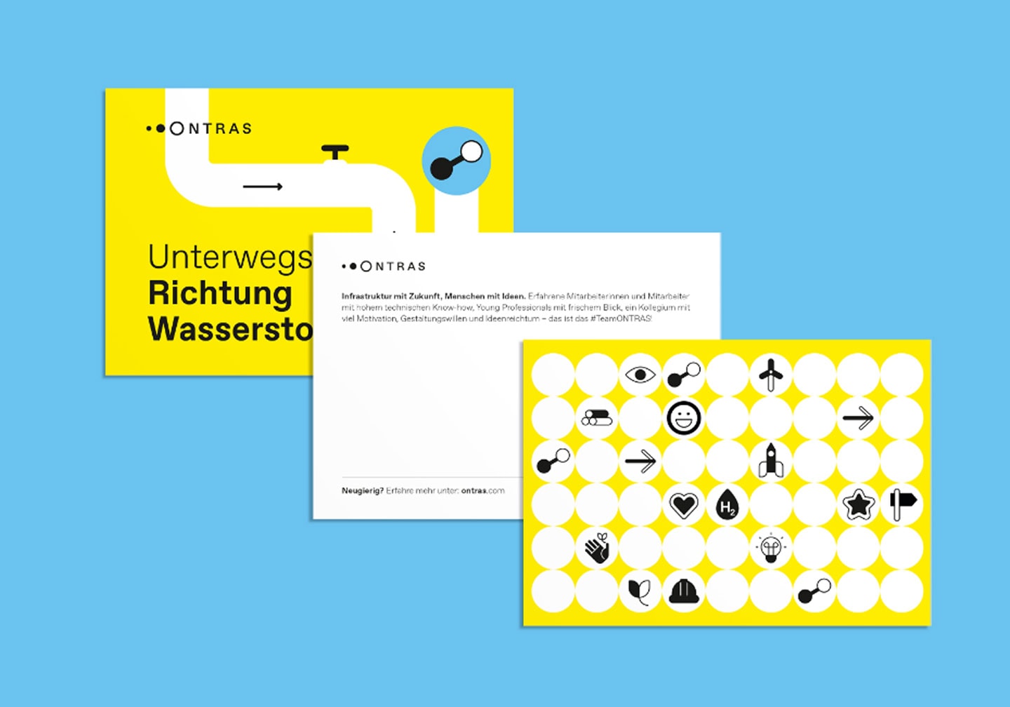 Gestaltungsbeispiele für die Unternehmenskommunikation mit Postkarten im Corporate Design.